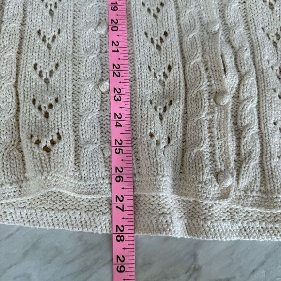 Knit knit vintage silk/cotton knit oatmeal color vest sweater cardigan sz M NWT - Picture 7 of 7